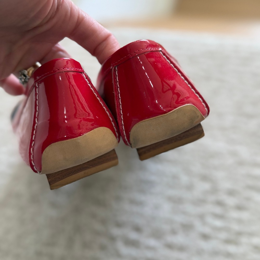 Frances Valentine Red Patent Leather Loafers - Picture 5 of 12